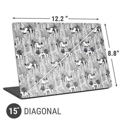 Disney Mickey Mouse Cityscape Sketch Universal Laptop 15in (12.2 x 8.8in) Skin
